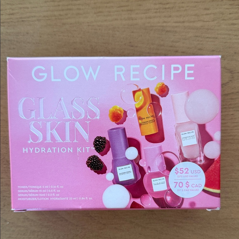 Glow Recipe Glass Skin Hydration Kit Serums Moisturizer and Toner